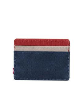 CHARLIE CARDHOLDER BLACK IRIS/RED OCHRE/TWILL